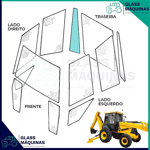 VIDRO CANTO TRASEIRO DIREITO JCB 3C 82780377