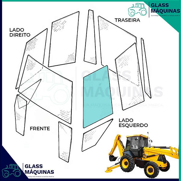 VIDRO PORTA ESQUERDA JCB 3C 82780372
