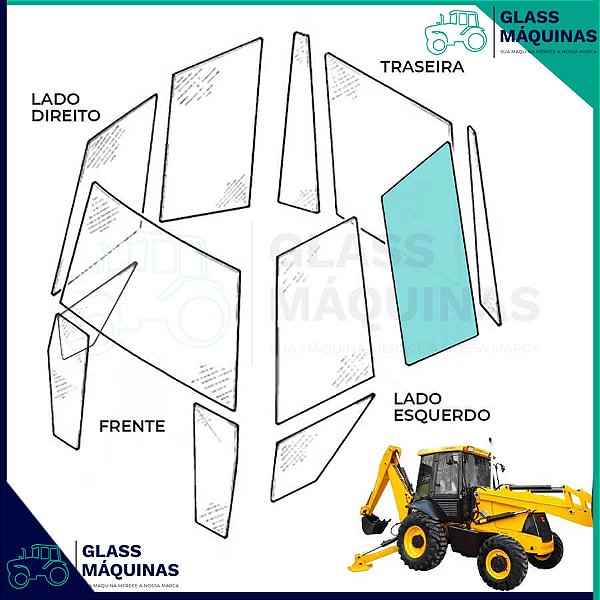 VIDRO JANELA ESQUERDA JCB 3C 82780374