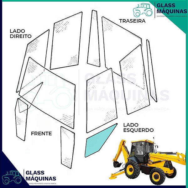 VIDRO INFERIOR PORTA ESQUERDA JCB 3C 82780369