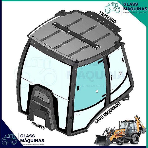 VIDRO DA PORTA SUPERIOR ESQUERDA CASE 580N 84261868