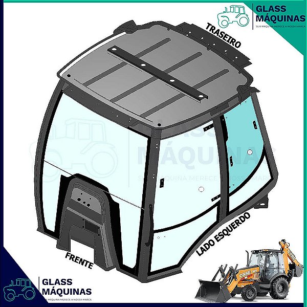 VIDRO SUPERIOR TRASEIRO ESQUERDO CASE 580N 84339224