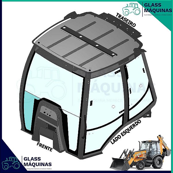 VIDRO PARABRISA FRONTAL INFERIOR DIREITO CASE 580N 448609A1