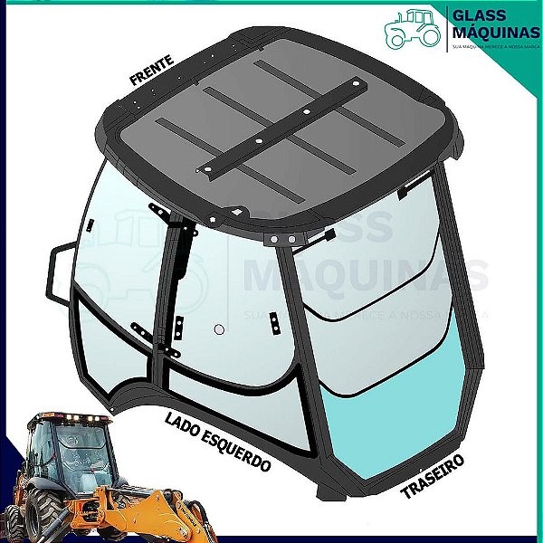VIDRO VIGIA TRASEIRO INFERIOR CASE 580N 352210A1