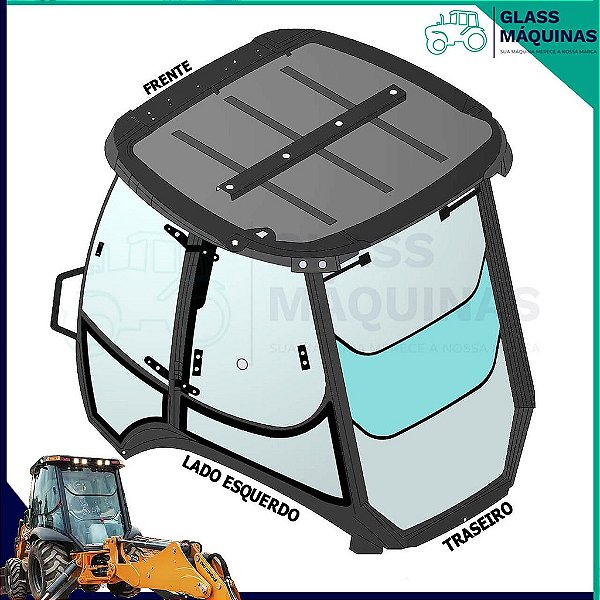 VIDRO VIGIA TRASEIRO MEIO CASE 580N 352209A1