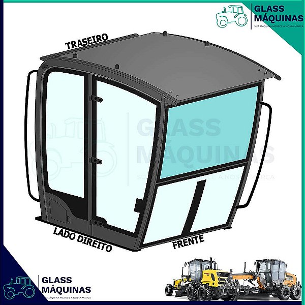 VIDRO PARA-BRISA SUPERIOR NEW HOLLAND RG170B E CASE 845B Mod. Novo 87753542