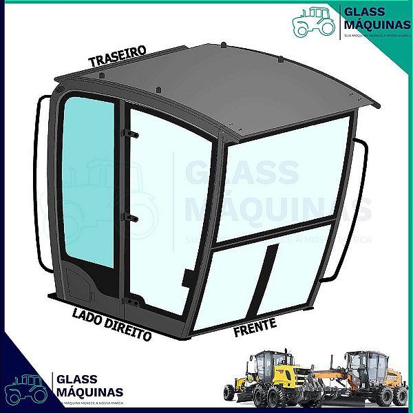 VIDRO LATERAL TRASEIRO DIREITO NEW HOLLAND RG170B CASE 845B Mod. Novo 87753545