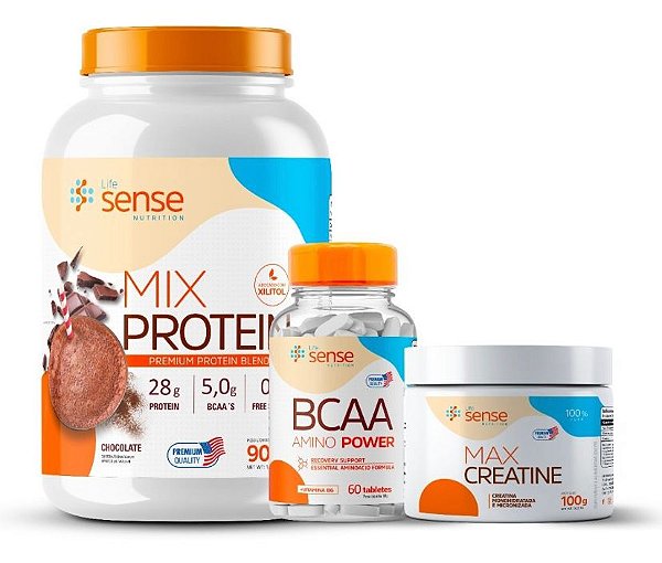 Combo Hipersense (Whey Mix Protein + Creatina 100gr + Bcaa 60 tabs.)