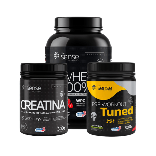 Combo Sense 2.0 (Whey 100% + Creatina 300gr + Pré treino TUNED)
