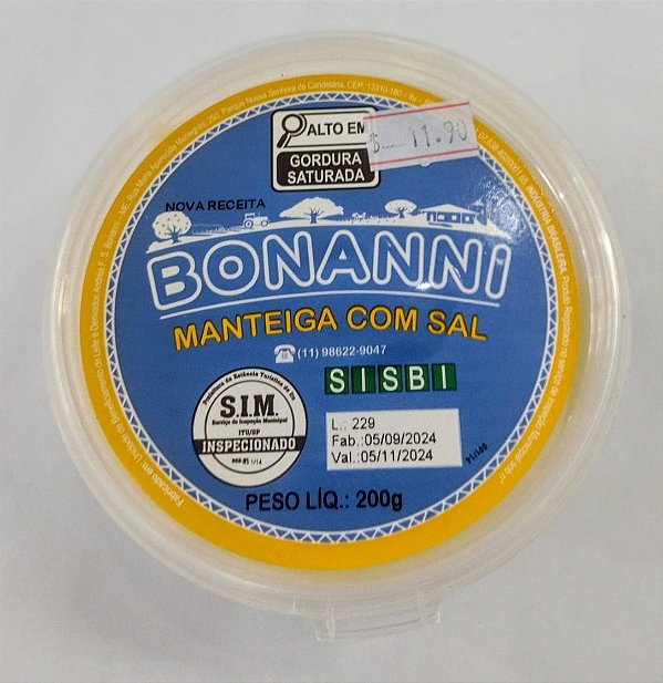MANTEIGA BONANI C/SAL POTE 200GR