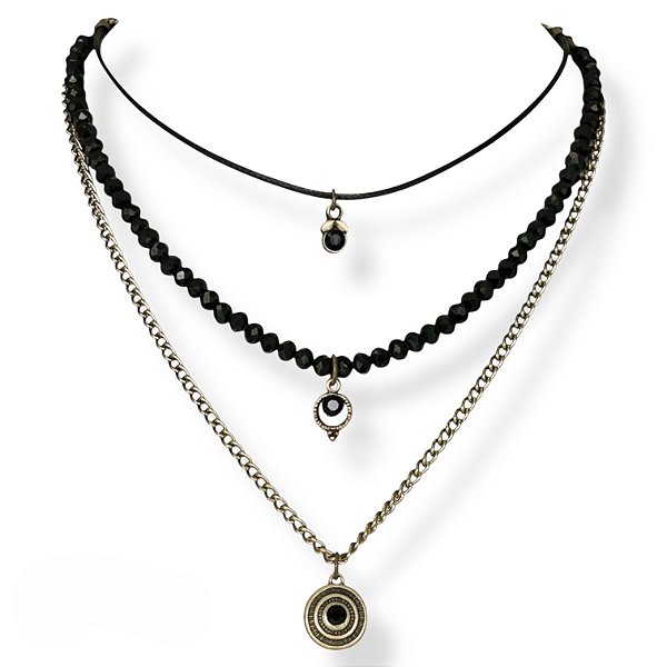 COLAR CURTO 3 VOLTAS PRETO 11623