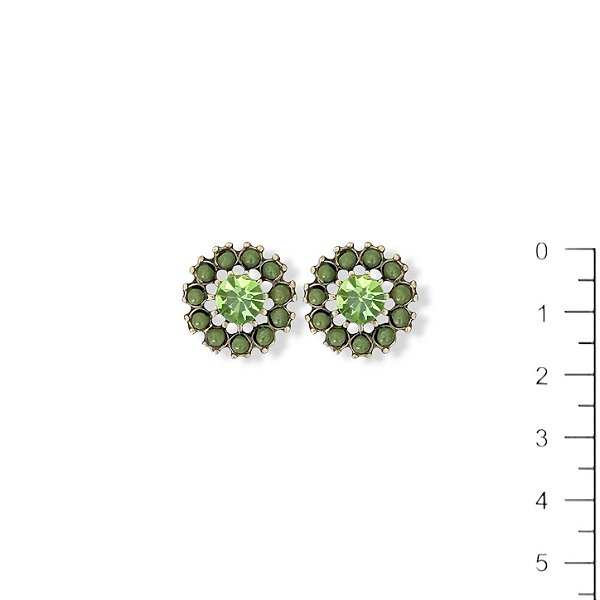 Brinco flor verde - 12379