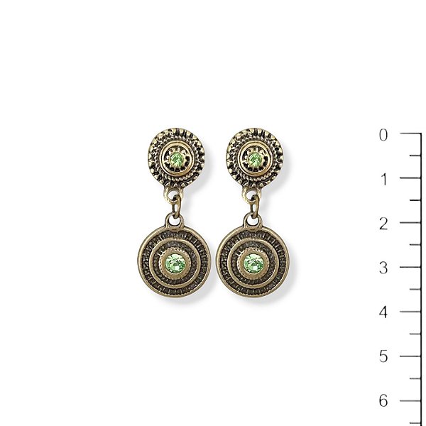 Brinco mandalinha c/ strass verde 12059