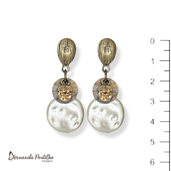 BRINCO C/ PÉROLA, MADREPÉROLA E PTO DE LUZ DOURADO 12568
