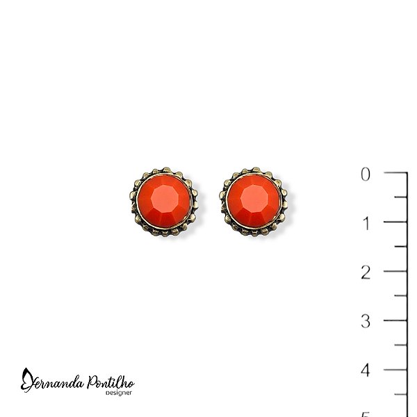 Brinco ponto de luz coral 11109