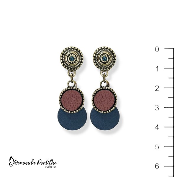 Brinco chapinhas c/ couro - colorido inverno 12643