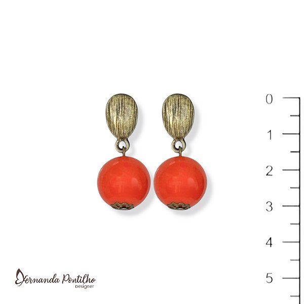 Brinco de bola coral 12708