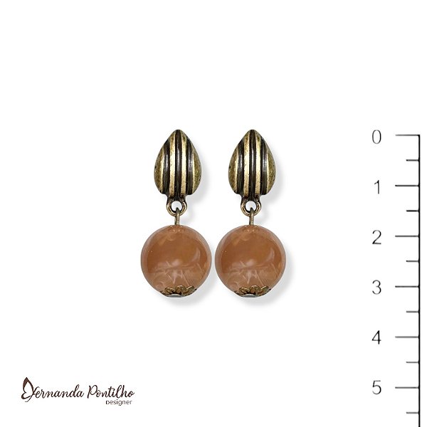 Brinco de bola marrom mescla 12711