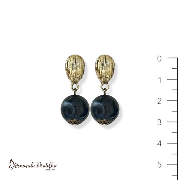 Brinco de bola azul marinho mescla 12710