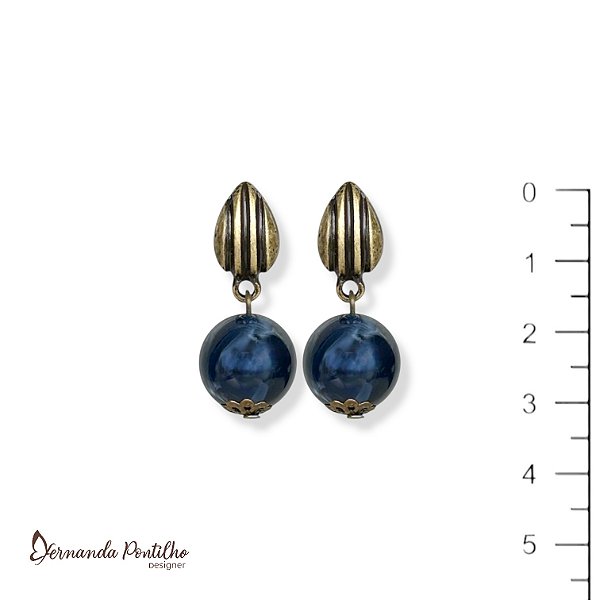 Brinco de bola azul marinho mescla 12710