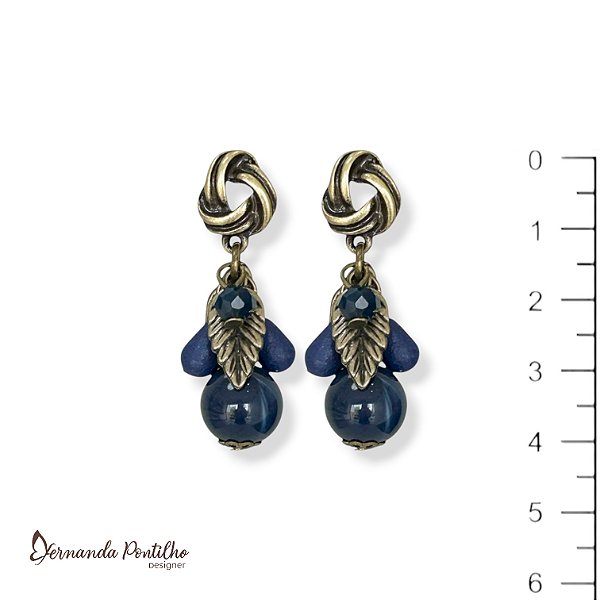 Brinco cachinho azul marinho 12706