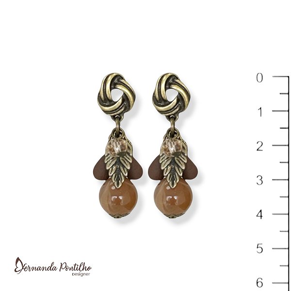 Brinco cachinho marrom 12707
