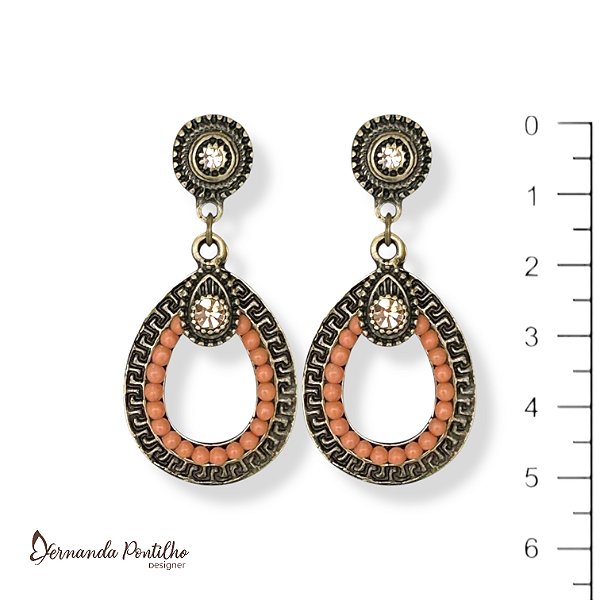 Brinco gota customizada salmão 12731