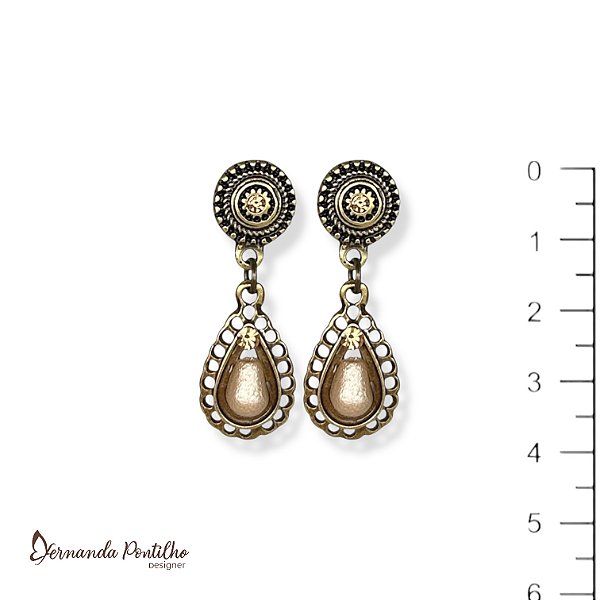 Brinco gotinha nude 12758