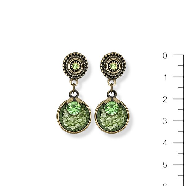 Brinco chapinha c/ cascalho e pto de luz - verde 12789