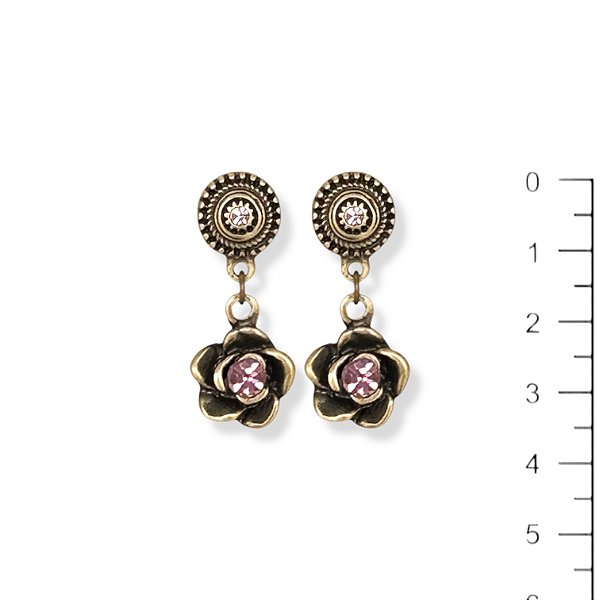 Brinco rosinha c/ strass ametista 12751