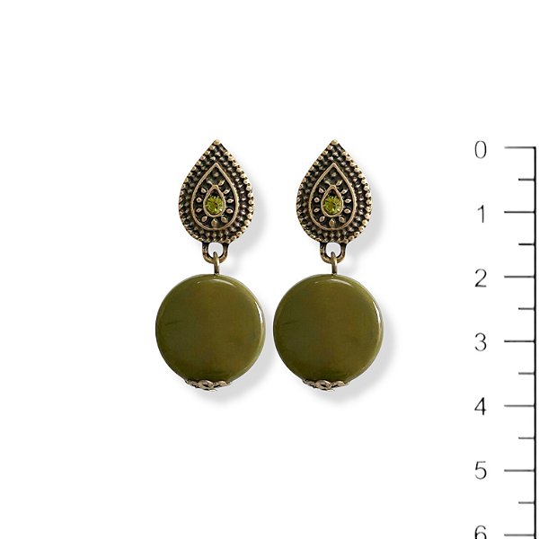 Brinco resina verde oliva - 12800