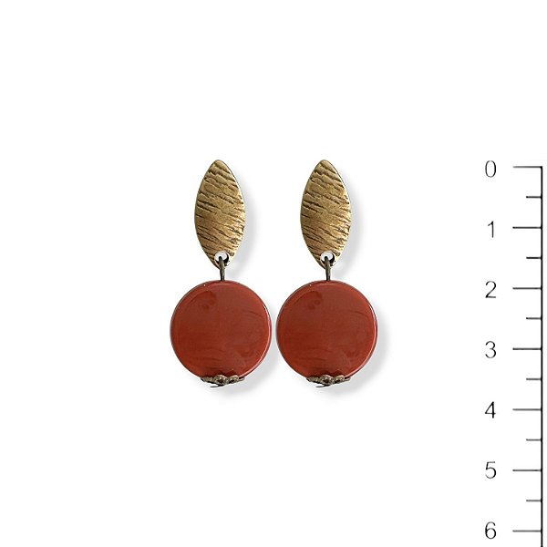 Brinco resina terracota - 12806