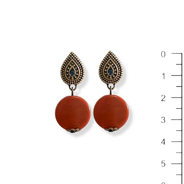 Brinco resina terracota - 12806