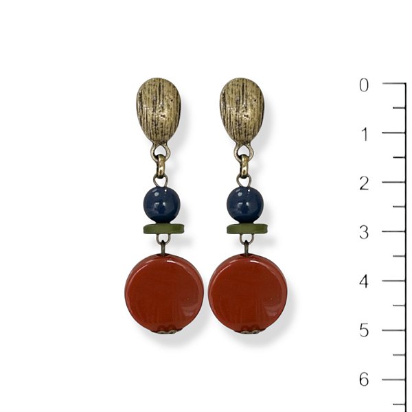 Brinco bola, disco e chapinha de resina colorido - 12822