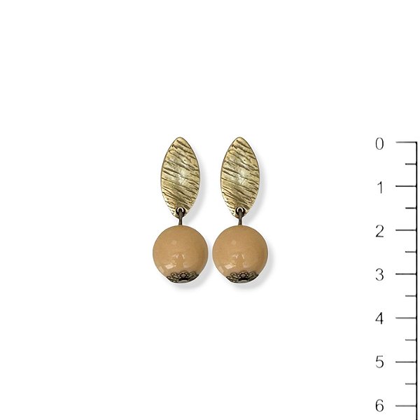 Brinco de bola bege - 12970