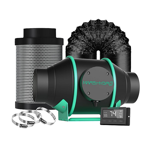 KIT DE EXAUSTOR AXIAL E FILTRO 100 mm AUTOMATICO MARS HYDRO