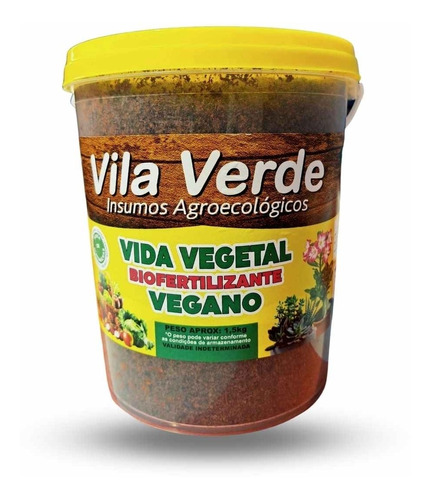 Vida Vegetal Biofertilizante Vegano Vila Verde balde 1,5Kg