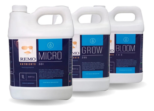 Kit Fertilizantes Base Remo 3 X 250ml (grow+bloom+micro)