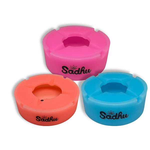 Cinzeiro de Silicone Sadhu Grande Neon C/ Tampa