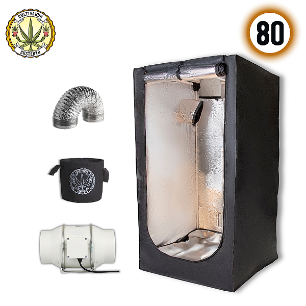 Kit Grow Estufa e Exaustor Cultivando Sustento 80 p Indoor