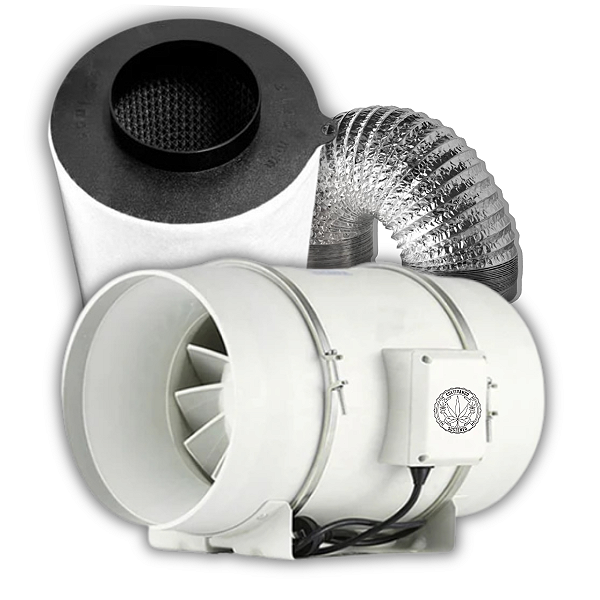 Kit Exaustor e Filtro Cultivando Sustento 200mm 8' 900 m3/h