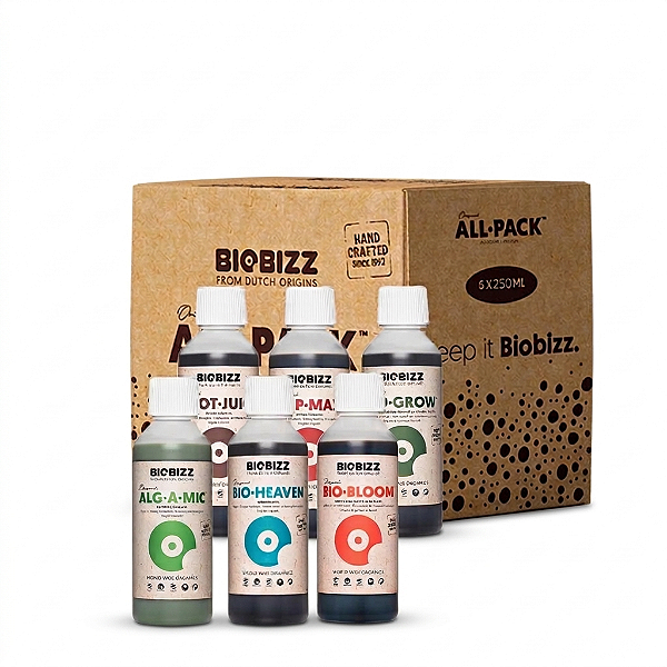 Kit Fertilizante Organico Biobizz All Pack Indoor 6 x 250ML