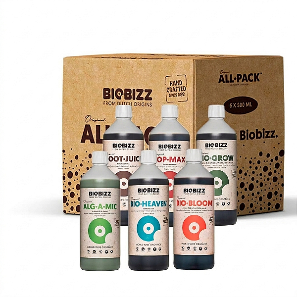 Kit Fertilizante Organico Biobizz All Pack Indoor 6 x 500ML