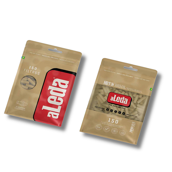 FILTRO DE ACETATO BIODEGRADAVEL ALEDA BROWN SLIM SIZE 6,0MM X 15MM  150 FILTROS/BAG