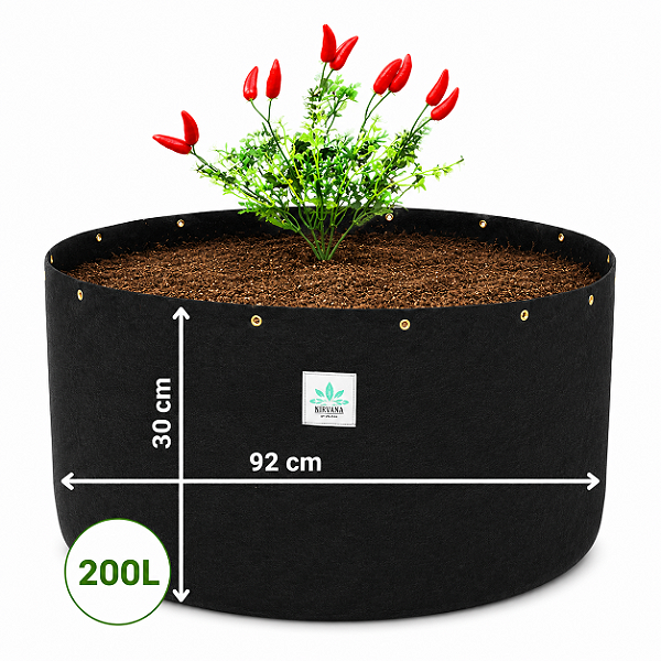 Grow Bag - Cama de Cultivo - Vaso de Feltro 200  Litros