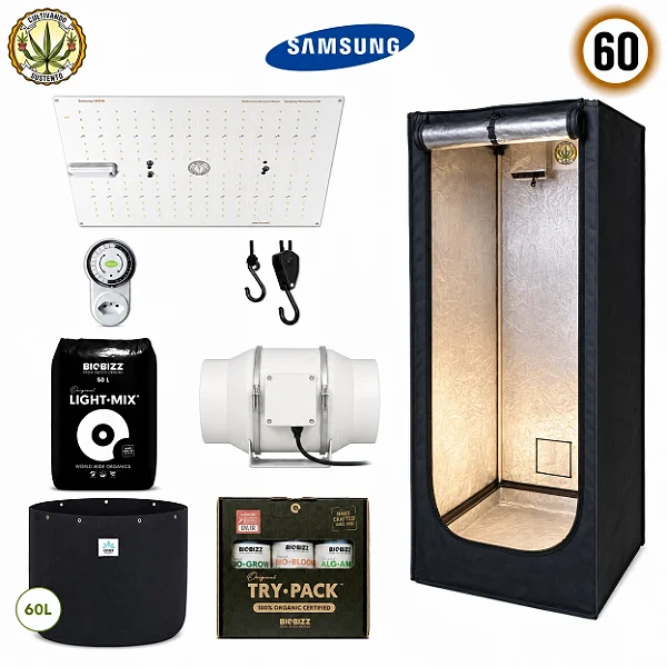 Kit Grow Completo Cultivando Sustento 60 com LED Samsung e Biobizz