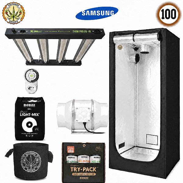 Kit Grow Completo Cultivando Sustento 100 c LED Samsung 240w