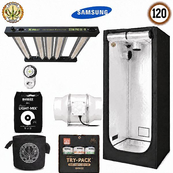 Kit Grow Completo Cultivando Sustento 120 c LED Samsung 320w