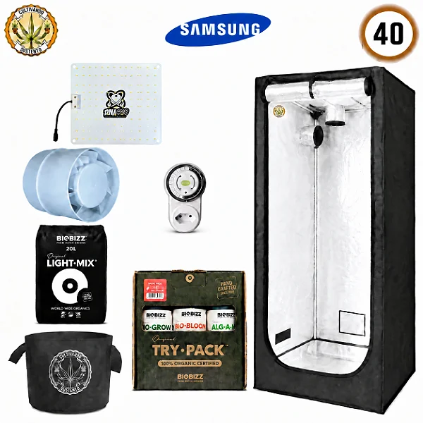 Kit Grow Completo Cultivando Sustento 40 c LED Samsung 40w