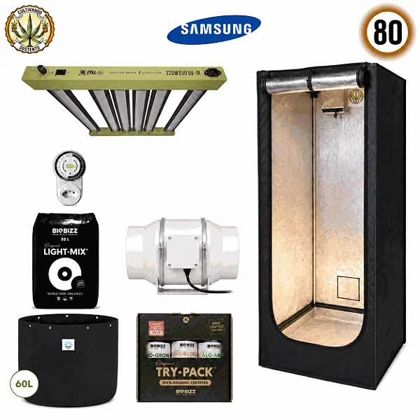 Kit Grow Completo Cultivando Sustento 80 com LED 240W Samsung e Biobizz